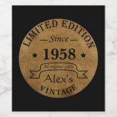 Gepersonaliseerd  65ste verjaardagsfeest wijn etiket (Enkel label)