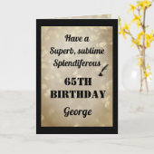 Gepersonaliseerd 65th Birthday Gevouwen Wenskaart Kaart (Gele Bloem)