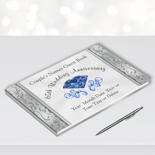 Gepersonaliseerd 65th Wedding Jubileum Gastenboek