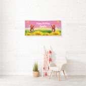 Gepersonaliseerd 6' x 2,5' Ladybug Birthday vinyl Spandoek (Insitu)