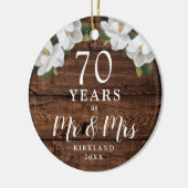 Gepersonaliseerd 70 jaar bruiloft Jubileum Platinu Keramisch Ornament (Links)