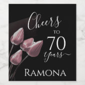 Gepersonaliseerd 70 jaar oud verjaardagsfeestje wijn etiket (Enkel label)