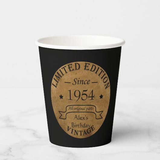 Gepersonaliseerd 70-jarig  70-jarig verjaardagsfee papieren bekers (Achterkant)