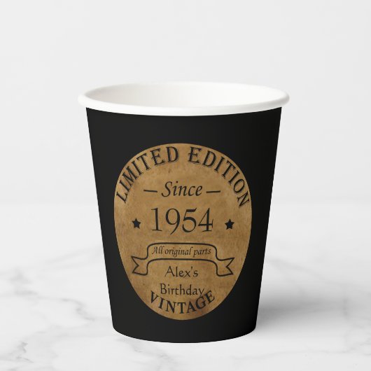 Gepersonaliseerd 70-jarig  70-jarig verjaardagsfee papieren bekers (Voorkant)