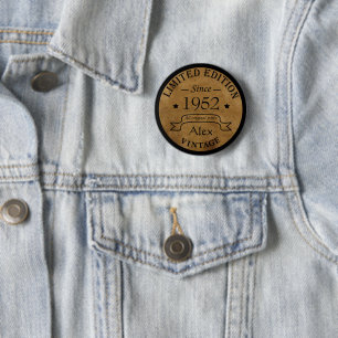 Gepersonaliseerd 70-jarig 70-jarig verjaardagsfee ronde button 5,7 cm