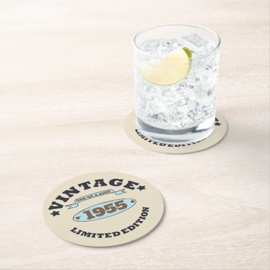 Gepersonaliseerd 70-jarig  70-jarig verjaardagsfee ronde kartonnen onderzetter (Insitu)