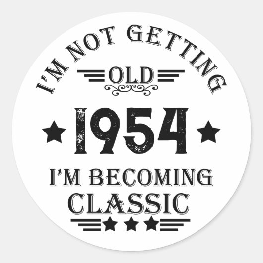 Gepersonaliseerd 70-jarig 70-jarig verjaardagsfee ronde sticker (Voorkant)