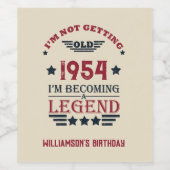 Gepersonaliseerd 70-jarig 70-jarig verjaardagsfee wijn etiket (Enkel label)