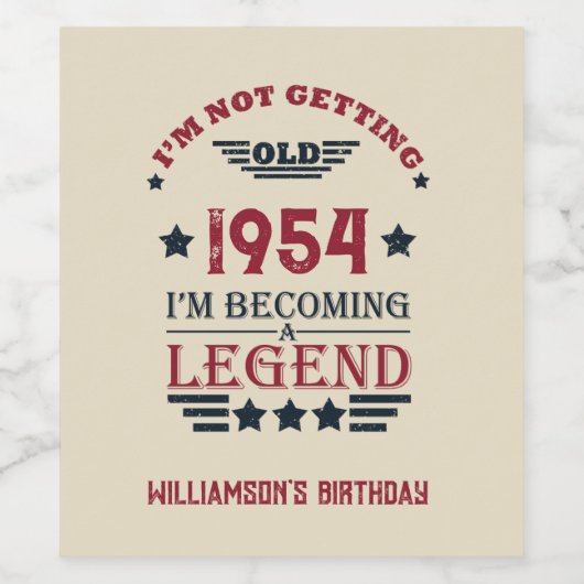 Gepersonaliseerd 70-jarig  70-jarig verjaardagsfee wijn etiket (Enkel label)