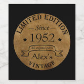 Gepersonaliseerd 70-jarig 70-jarig verjaardagsfee wijn etiket (Enkel label)