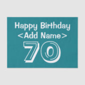 Gepersonaliseerd 70e verjaardag Theme Tissue Paper Tissuepapier (Voorkant)