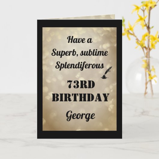 Gepersonaliseerd 73e gevouwen Wenskaart Kaart (Gele Bloem)