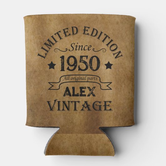 Gepersonaliseerd 75e verjaardagsfeest blikjeskoeler (Achterkant)