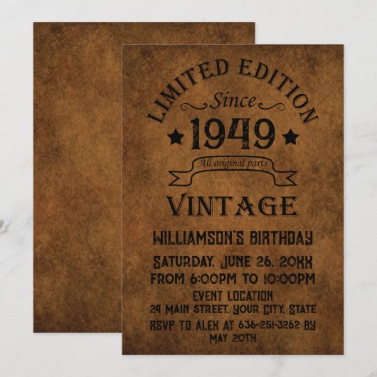 Gepersonaliseerd  75e verjaardagsfeest kaart (Voorkant / Achterkant)