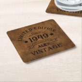 Gepersonaliseerd  75e verjaardagsfeest kartonnen onderzetters (Schuin)