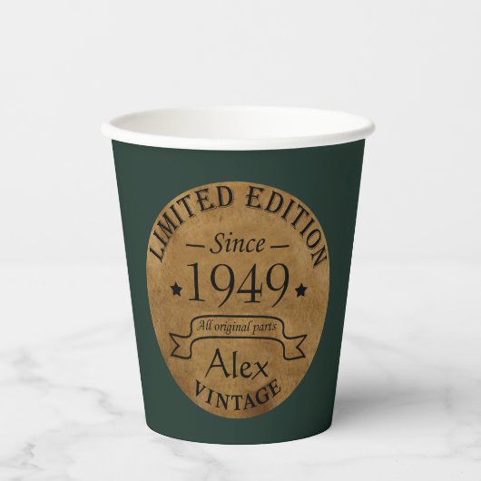 Gepersonaliseerd  75e verjaardagsfeest papieren bekers (Voorkant)