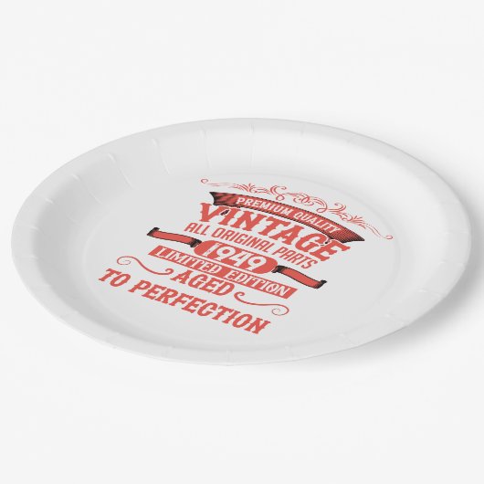 Gepersonaliseerd  75e verjaardagsfeest papieren bordje (Gekanteld)