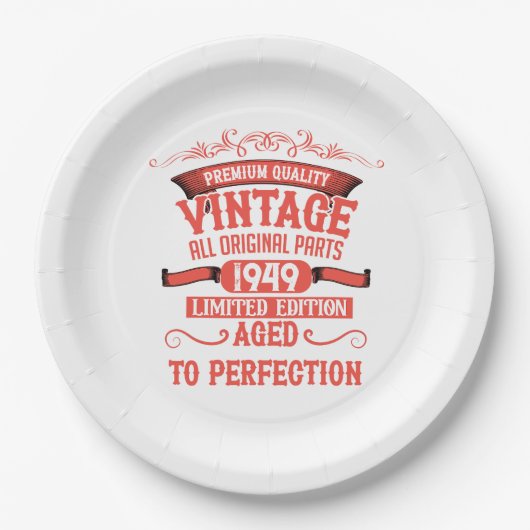 Gepersonaliseerd  75e verjaardagsfeest papieren bordje (Voorkant)