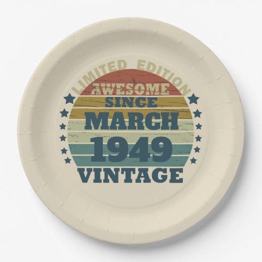 Gepersonaliseerd 75e verjaardagsfeest papieren bordje (Voorkant)