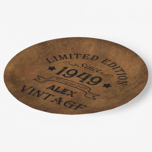 Gepersonaliseerd  75e verjaardagsfeest papieren bordje (Gekanteld)