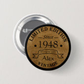 Gepersonaliseerd  75e verjaardagsfeest ronde button 5,7 cm (Voorkant /achterkant)