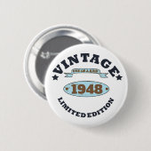 Gepersonaliseerd  75e verjaardagsfeest ronde button 5,7 cm (Voorkant /achterkant)