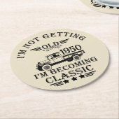 Gepersonaliseerd  75e verjaardagsfeest ronde kartonnen onderzetter (Gebogen)