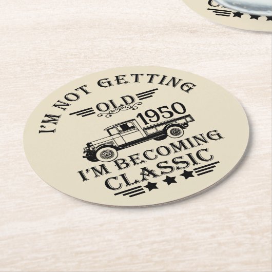 Gepersonaliseerd  75e verjaardagsfeest ronde kartonnen onderzetter (Gebogen)