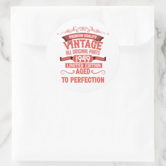 Gepersonaliseerd  75e verjaardagsfeest ronde sticker (Tas)