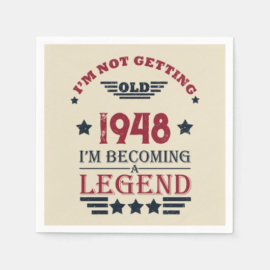 Gepersonaliseerd 75e verjaardagsfeest servet (Voorkant)