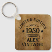 Gepersonaliseerd 75e verjaardagsfeest sleutelhanger (Voorkant)