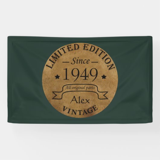 Gepersonaliseerd 75e verjaardagsfeest spandoek (Horizontaal)