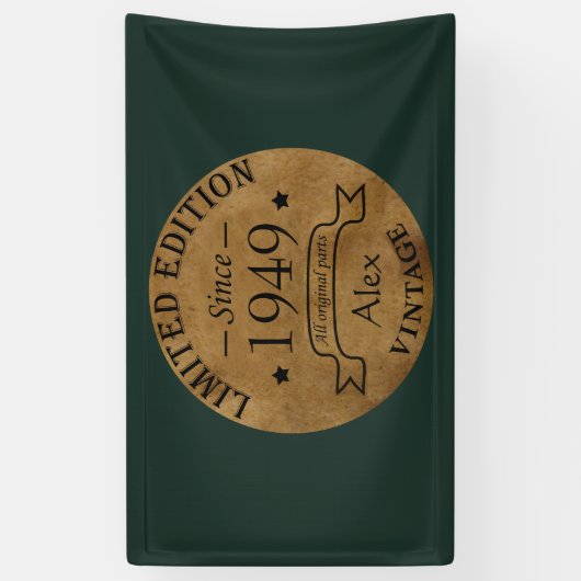 Gepersonaliseerd 75e verjaardagsfeest spandoek (Verticaal)