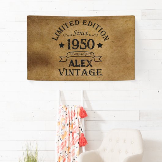 Gepersonaliseerd 75e verjaardagsfeest spandoek (Insitu)