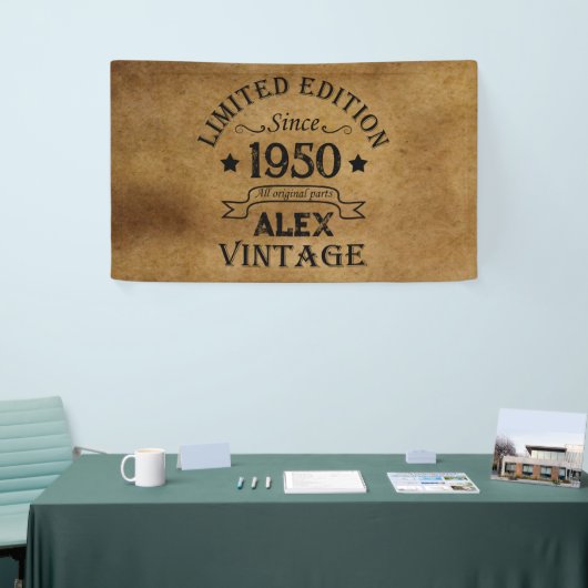 Gepersonaliseerd 75e verjaardagsfeest spandoek (Beurs)