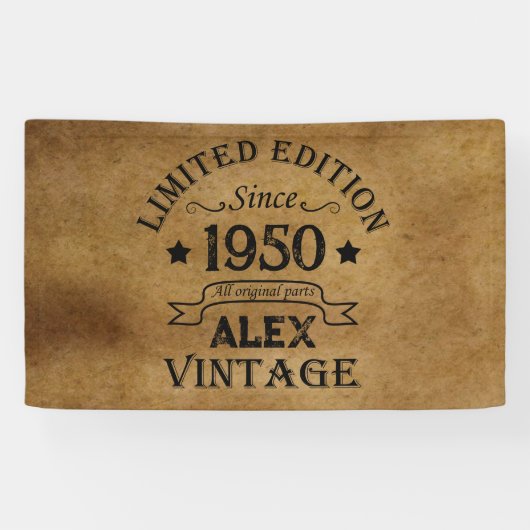 Gepersonaliseerd 75e verjaardagsfeest spandoek (Horizontaal)