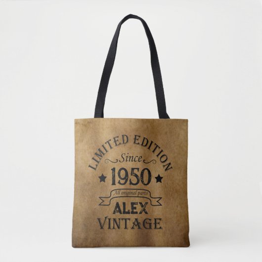 Gepersonaliseerd 75e verjaardagsfeest tote bag (Voorkant)