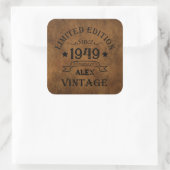 Gepersonaliseerd  75e verjaardagsfeest vierkante sticker (Tas)