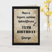 Gepersonaliseerd 75th Birthday Gevouwen Wenskaart Kaart (Gele Bloem)