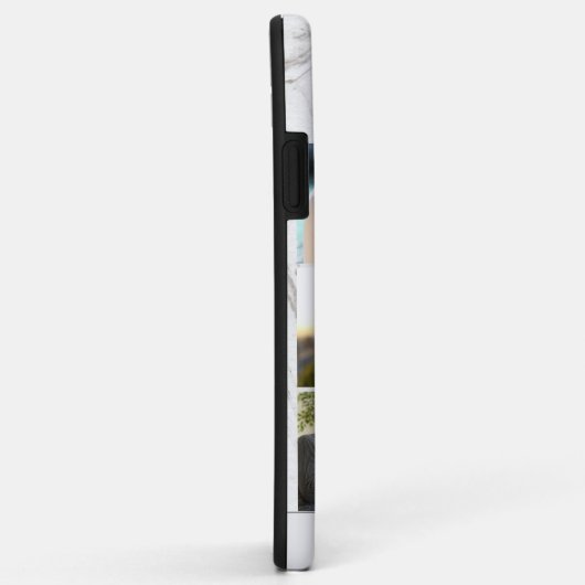 Gepersonaliseerd 7 Fotocollage Grijs Marmer Case-Mate iPhone Case (Achterkant/rechts)