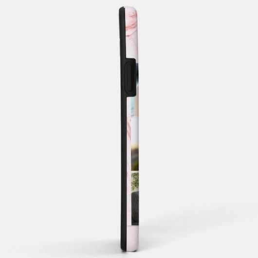 Gepersonaliseerd 7 Fotocollage Roze Marmer Case-Mate iPhone Case (Achterkant/rechts)