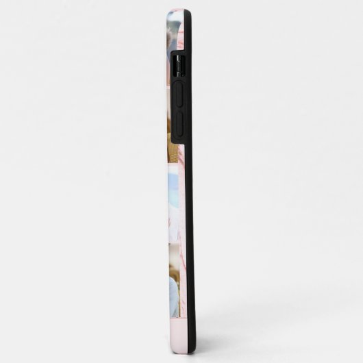 Gepersonaliseerd 7 Fotocollage Roze Marmer Case-Mate iPhone Case (Achterkant/links)