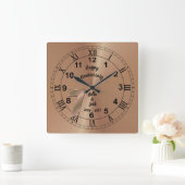 Gepersonaliseerd 7e Copper Jubileum Cadeauidee Vierkante Klok (Huis)