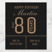 Gepersonaliseerd 80e Birthday-wijnetiket Wijn Etiket (Enkel label)