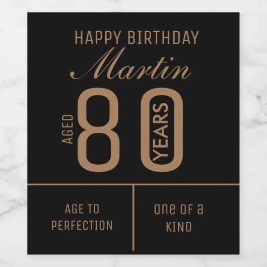 Gepersonaliseerd 80e Birthday-wijnetiket Wijn Etiket (Enkel label)