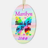 GEPERSONALISEERD 80E VERJAARDAG VLINDER ORNAMENT (Links)