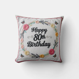 Gepersonaliseerd 80ste verjaardag Sierkussen