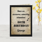 Gepersonaliseerd 80th Birthday Folded Wenskaart Kaart (Gele Bloem)