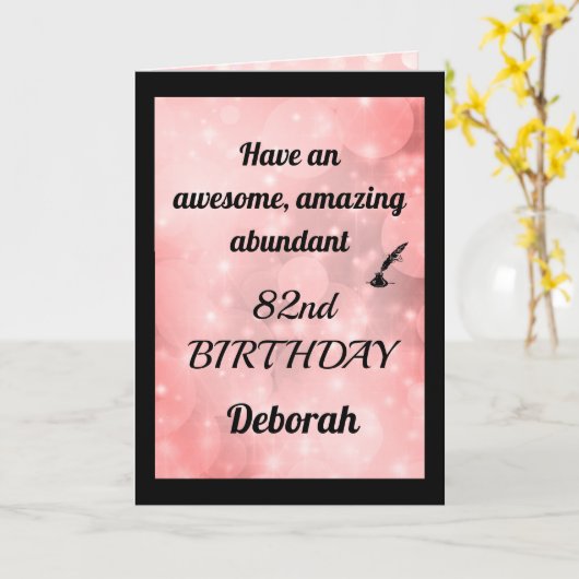 Gepersonaliseerd 82e verjaardag Gevouwen Wenskaart Kaart (Gele Bloem)