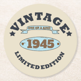 Gepersonaliseerd  85ste verjaardagsfeest ronde kartonnen onderzetter